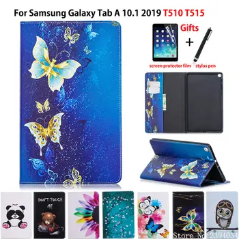 Torbica Za Samsung Galaxy Tab, A 10,1 2019 T510 T515 SM-T510 SM-T515 Torbica za tablet Funda Trendy boji Torbica-stalak + film + Ručka