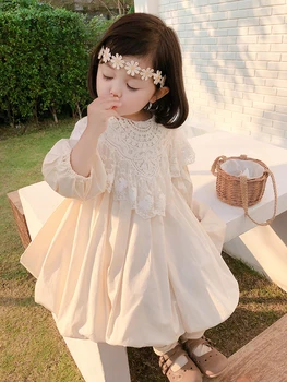 Moderan haljinu za djevojčice u stilu Джанпан, Proljeće haljina Princeze s čipkom vezom od 2 do 6 godina za djevojčice, Dječje Odijevanje