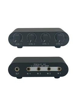 (The x41) 4-smjerni аудиомикшер 3,5 mm Stereo linijski jedinica za upravljanje razinama (4 ulaza 1 izlaz) mini pasivni mikser