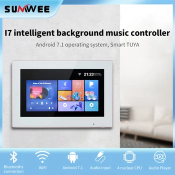 Tuya Zid Pojačalo WiFi Bluetooth mini Smart 7,1 android Background Music player Sustav Kućnog Kina zaslon osjetljiv na dodir HiFi SUMWEE