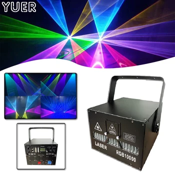 YUER 10 W full color laserski snop 30Kpps DMX512 Za DJ Disco Pozornica Svadbena Glazba Koncertna Večer Stadion Alat za Laserski Projektor